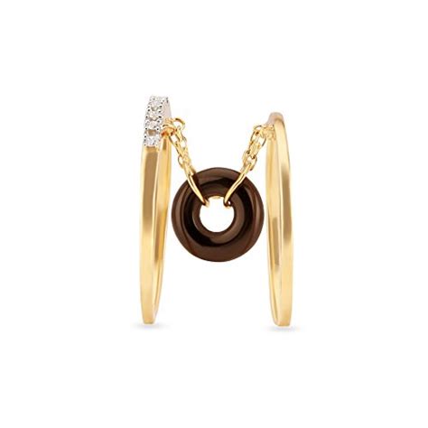 Mia by Tanishq 14KT Yellow Gold, Diamond and Onyx Ring for Women ...