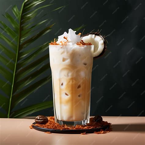 Premium AI Image | Photo of Coconut Milk Tea Milky Tea Infused With ...