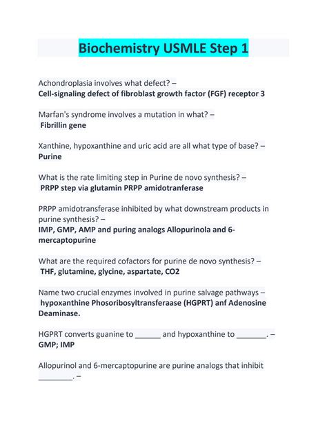 SOLUTION: Biochemistry usmle step 1 - Studypool