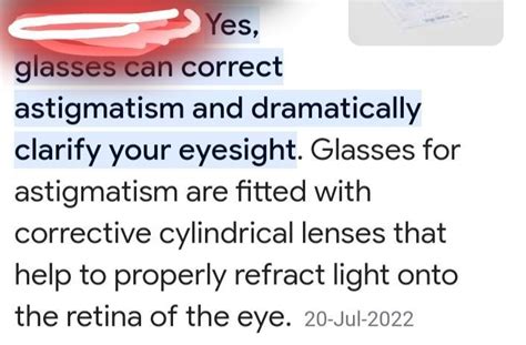 Reading glasses are good for astigmatism? - Brainly.in