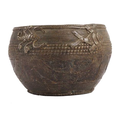 Tribal Brass Grain Measuring Bowl With Scorpion