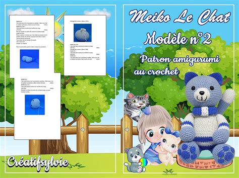 Livre patron Amigurumi au crochet français : MEIKO LE CHAT modèle n°2 ...