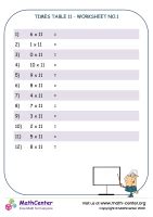 Third Grade Worksheets: Multiplication Table | Math Center