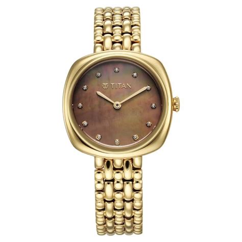 Titan Aura Brown Pearl Dial Women’s Watch – 95241YM01 – Sai Creations ...