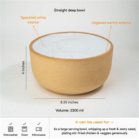 Speckled Snow Coupe Serving Bowl | 2300ml | Handpainted – Lagavi