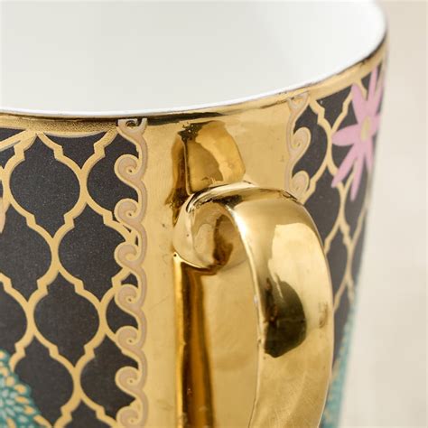 Buy Whirl Zing Set of 4 Bone China Printed Coffee Mugs - 320ml from ...