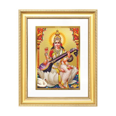 Goddess Saraswati | Divine Mother of Wisdom & Arts Wall Mount Photo Fr ...