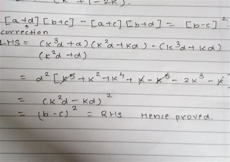 If a, b, c, d, are in continued proportion, prove that (a+b)(b+c) -(a+c ...