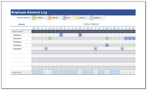 Image result for Employee Absence Tracker. Excel Template