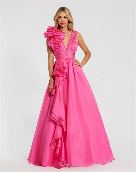 Cherry Mac Duggal 48856 Prom Long Ruffled Ball Gown - Formal Dresses ...