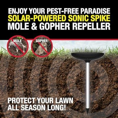 The Giant Destroyer Sonic Spike Mole & Gopher Repeller - Solar Powered ...
