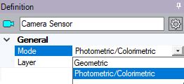 Creating a Camera Sensor in Photometric/Colorimetric Mode