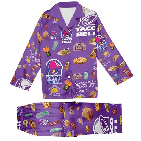 Taco Bell Wine Pajama Set, Taco Bell Womens Pajamas, Taco Bell Pajamas ...