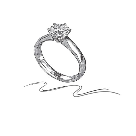 Diamond Ring Pencil Drawing