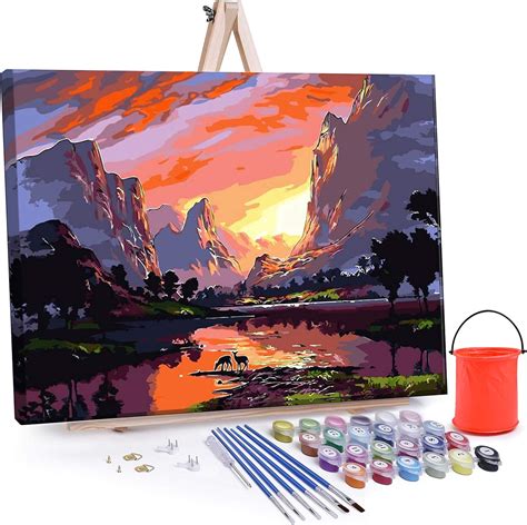 Amazon.com: DIY Paint by Numbers for Adults Canvas, Oil Painting by ...