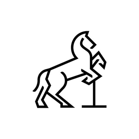 Illustration of horse line art | Premium Vector