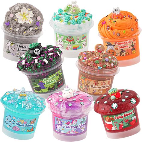 Amazon.com: 8 x 100ml Textures Slimes Kit for Kids, Slime Variety Pack ...