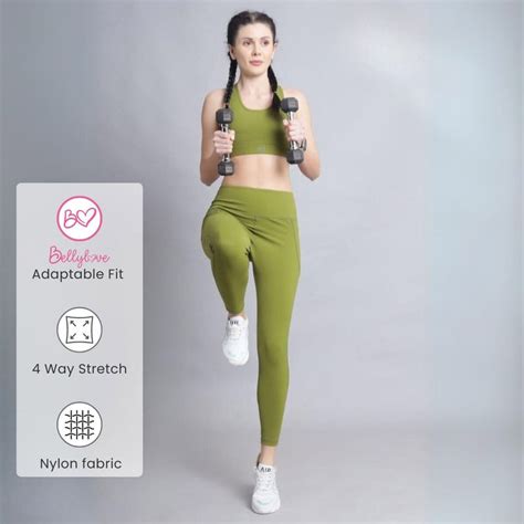 Buy Zelena Women Nylon Ankle Length Postpartum Flat-Seam Legging with 3 ...