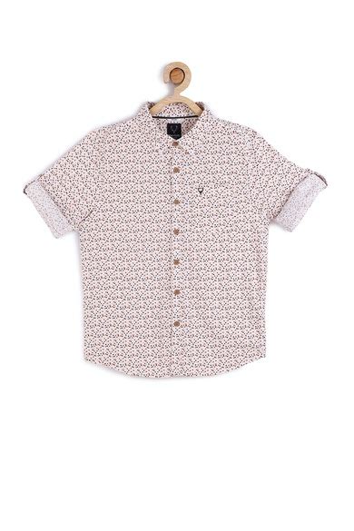Buy Boys White Regular Fit Printed Casual Shirt Online - 657386 | Allen ...