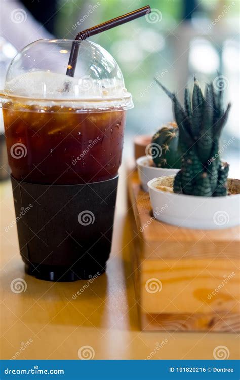 Iced Americano Iced Black Coffee Stock Photo - Image of morning ...