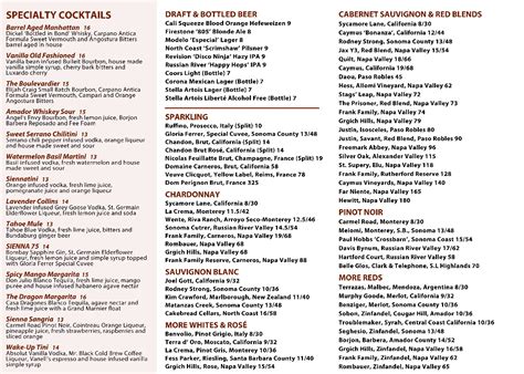 El Dorado Hills Drinks - Sienna Modern American Grill