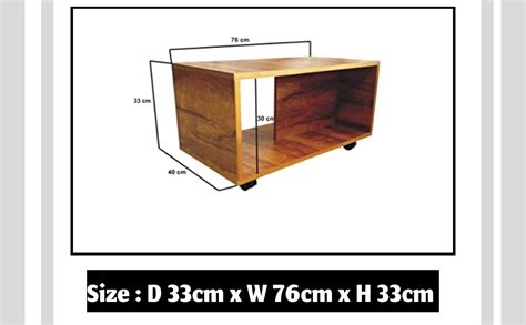 NE Furniture Engineered Wood Center Table with Wheels Rack Storage ...