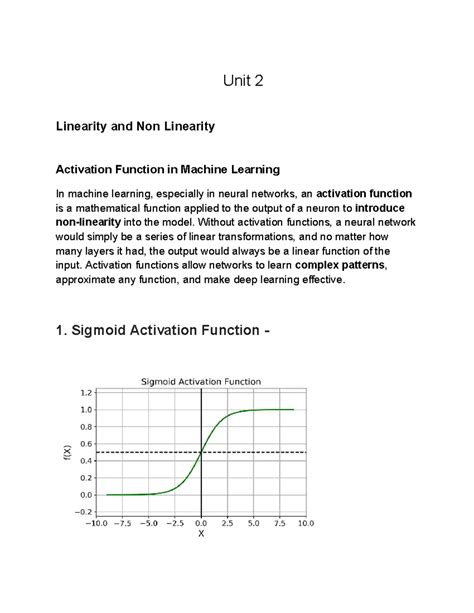 Unit 2: Activation Functions in ML - Sigmoid, Tanh, ReLU & Softmax ...