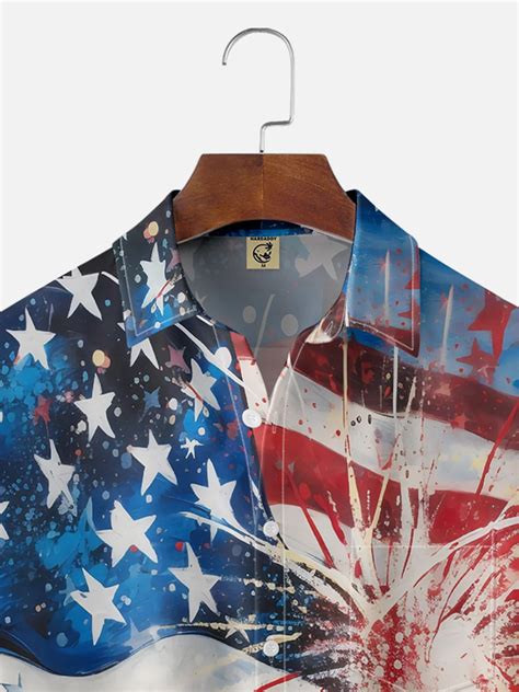 Moisture Wicking American Flag Hawaiian Shirt | hardaddy