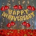 Party Propz Red And Golden Happy Anniversary Decorations for Home Kit ...
