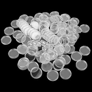 OROOBA® 100x Clear Coin Capsules Coins Containers Storage Boxes Holders ...