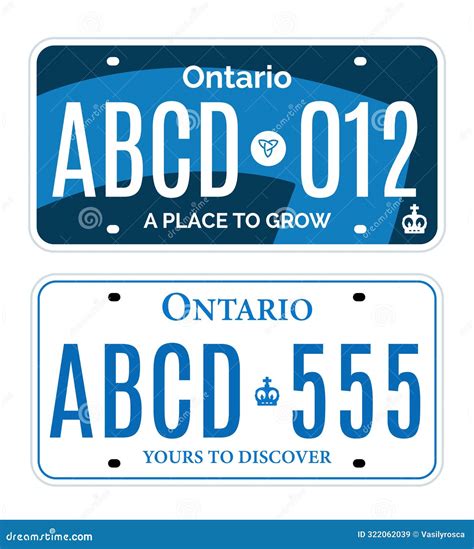 Ontario Canada Car License Plate Registration Vector Design Template ...