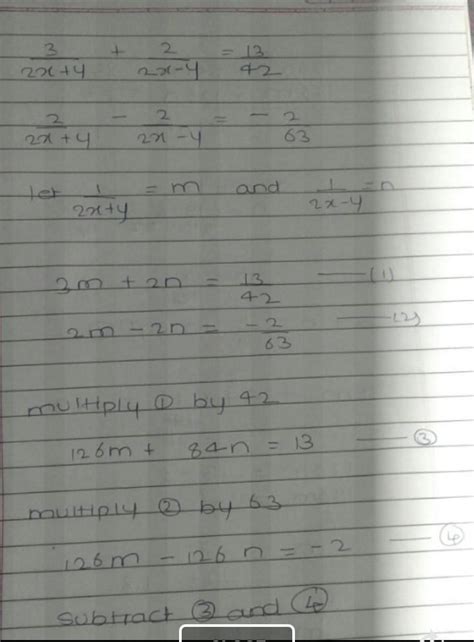 Solve each pair of simultaneous equations.... - Brainly.in