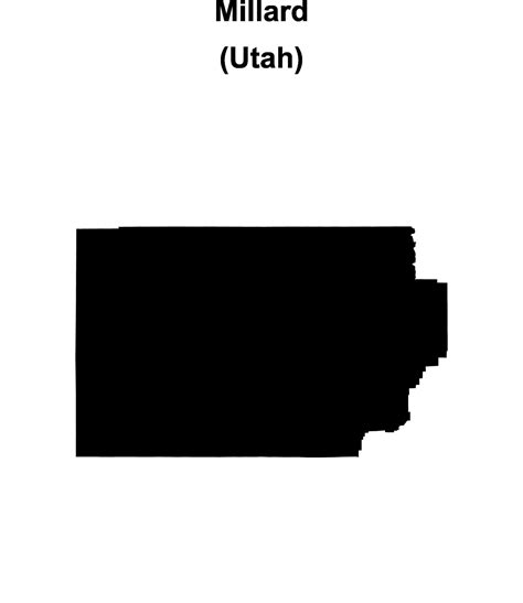 Millard County, Utah blank outline map 47449537 Vector Art at Vecteezy
