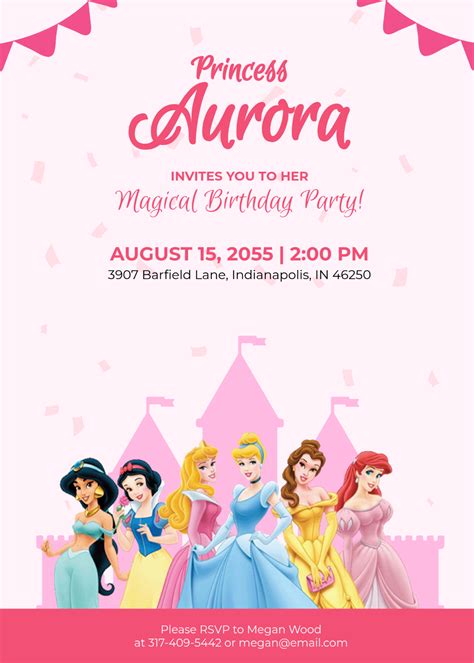 Free Princess Invitation Templates, Editable and Printable