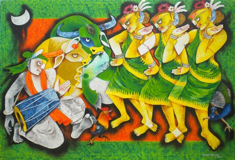 Buy Painting Folk Dance 11 Artwork No 18464 by Indian Artist Uttam Manna