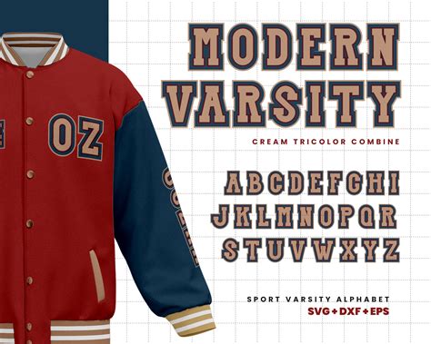 Modern Varsity Font SVG, Varsity Font, Sports Font, Vector Font, Varsity Jacket Font, College ...