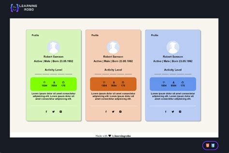 Image result for Profile Card HTML CSS
