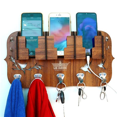 US DZIRE - THE BRAND OF LIFESTYLE 802 Multi Mobile Wall Charging Wooden ...
