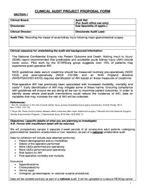 Clinical Audit Project Proposal Form 2015-2026 - Fill and Sign ...
