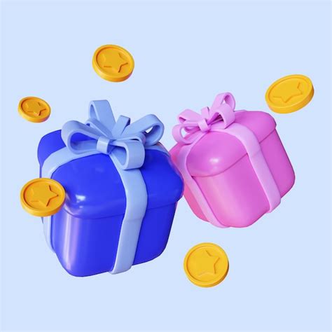3d rendering of open gift box with coin reward, earn points and loyalty ...