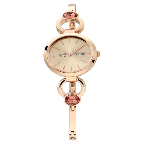 Buy Online Titan Raga Viva Rose Gold Dial Analog with Day and Date ...