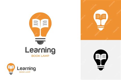 Premium Vector | Line light bulb learning logo design reading book with ...