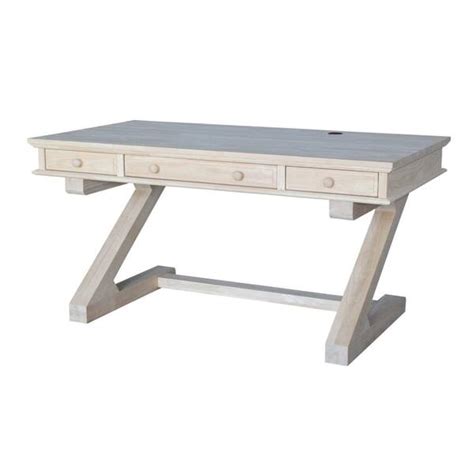 International Concepts 60 in. Rectangular Unfinished 3 Drawer Computer ...