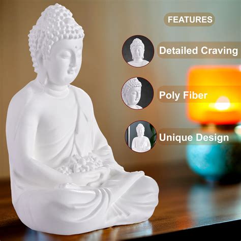 Kuber Industries 2 Pcs Poly Fiber 12 Inch Lord Buddha Idols for Home ...