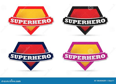Mock Up of Super Hero Sign. Set of Superhero Logo Template. Collection ...