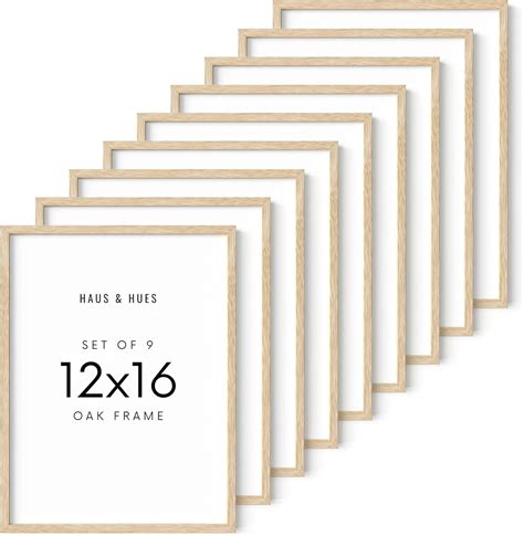 HAUS AND HUES 12"x16" Beige Oak Wood Frames Set of 9-12x16 Poster ...