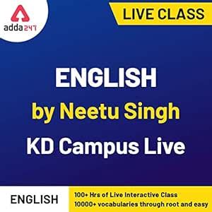 Adda247 - ENGLISH BY NEETU SINGH 04 | Bilingual | KD Campus Live ...