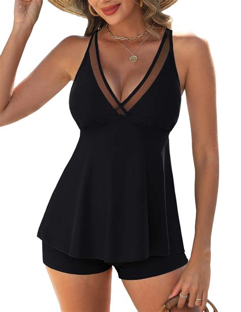 Kate Kasin 2 Piece Tankini Swimsuits for Women Tummy Control Bathing ...