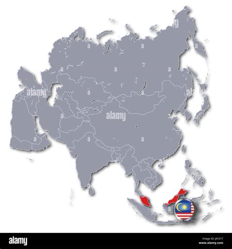 asia map with malaysia Stock Photo - Alamy