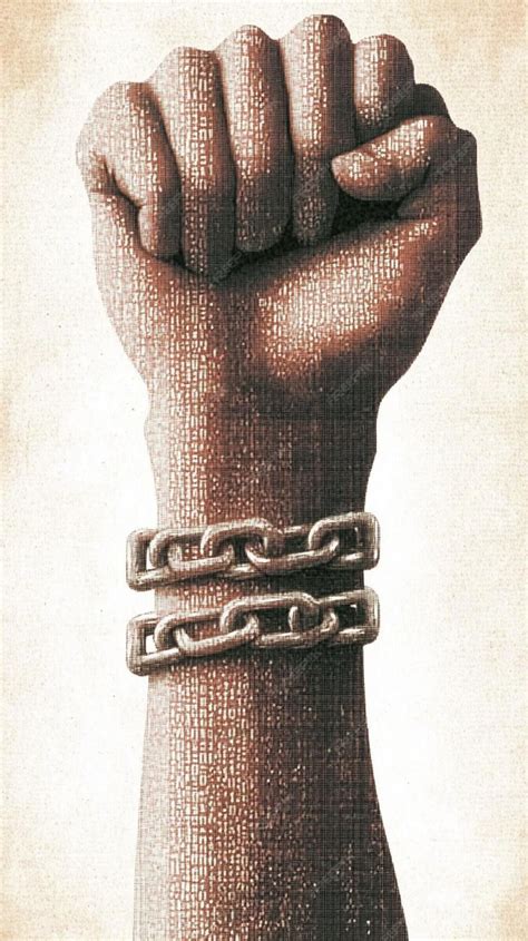 Clenched fist breaking free from shackles of oppression | Premium AI ...